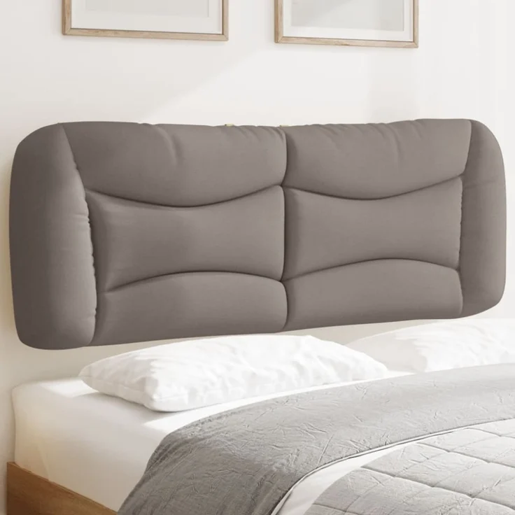 vidaXL Kopfteil-Kissen Taupe 140 cm Stoff – Bild 1
