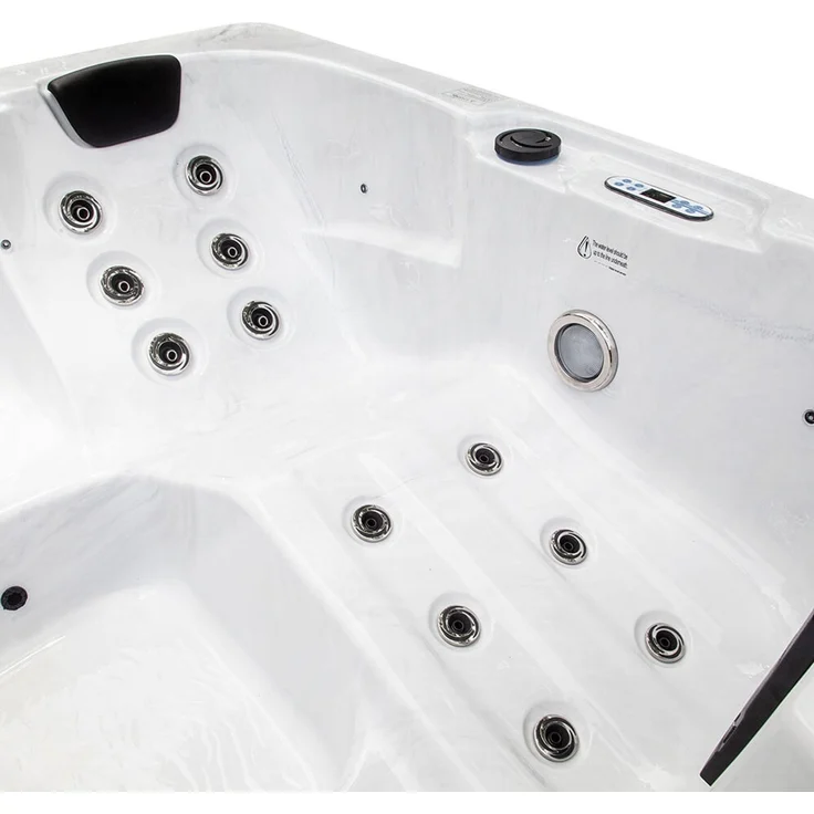 HOME DELUXE Outdoor Whirlpool WHITE MARBLE Nussbraun - 210 x 160 cm für 3 Personen – Bild 3