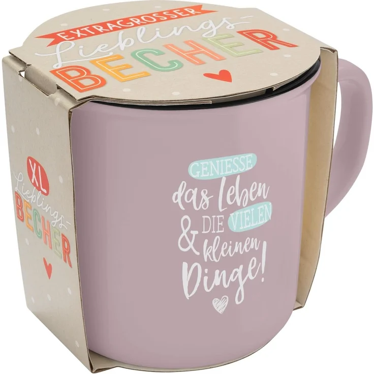 GRUSS & CO XL-Becher Motiv "Die kleinen Dinge" | Lieblingsbecher aus Porzellan, Tasse mit Spruch, 55 cl, mit Geschenkbanderole | Geschenk zum Geburtstag | 74179 – Bild 5