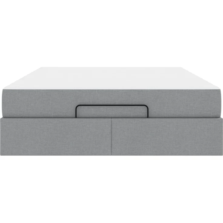 vidaXL Bettgestell mit Matratze mit Matratze 2 pcs Hellgrau Stoff 3399487 – Bild 5