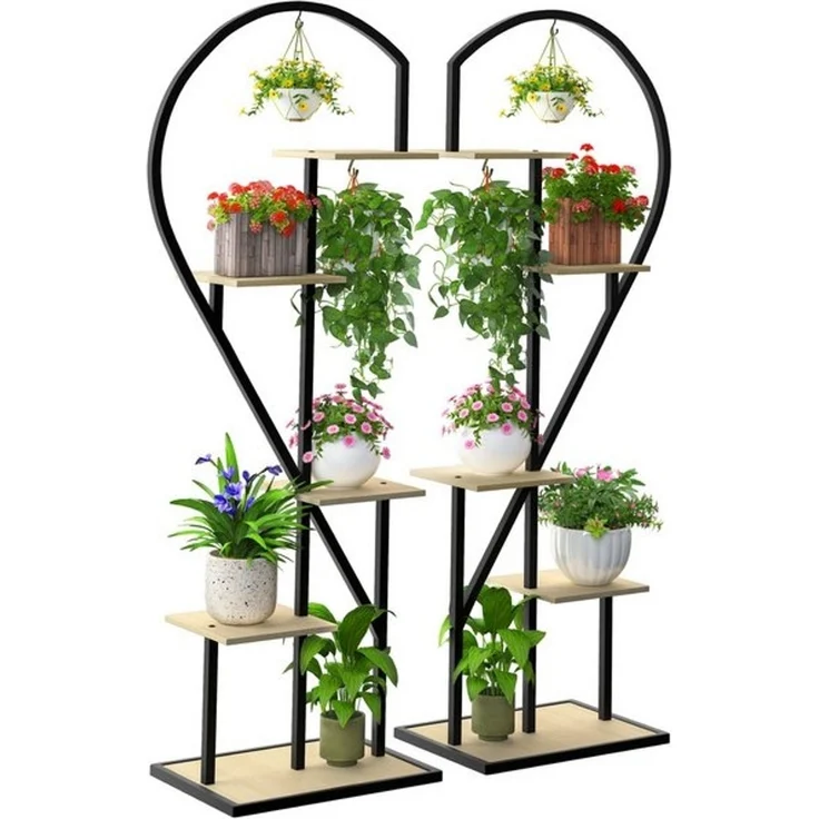 Ribelli Pflanzentreppe Pflanzenständer, schwarz / braun (2 St), Blumenständer – Bild 4