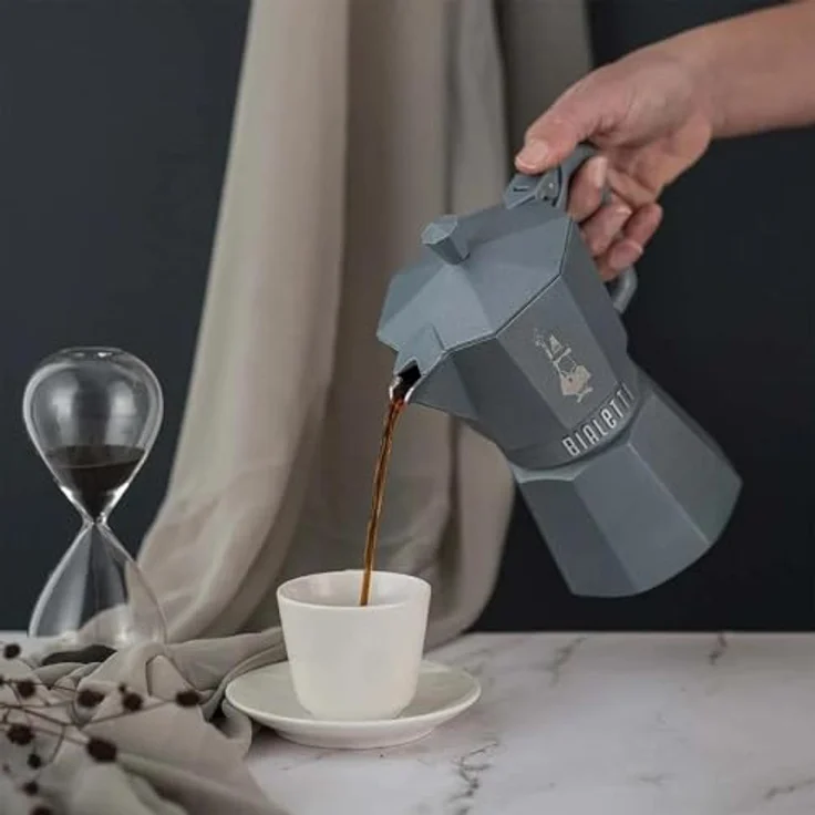 Bialetti Espressokocher Moka Express Exclusive Induktion 3 Tassen grau – Bild 3