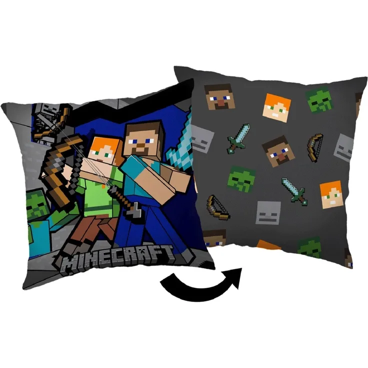 Minecraft Kopfkissen (1 Stück) Premium Dekokissen mit beidseitigem Digitaldruck