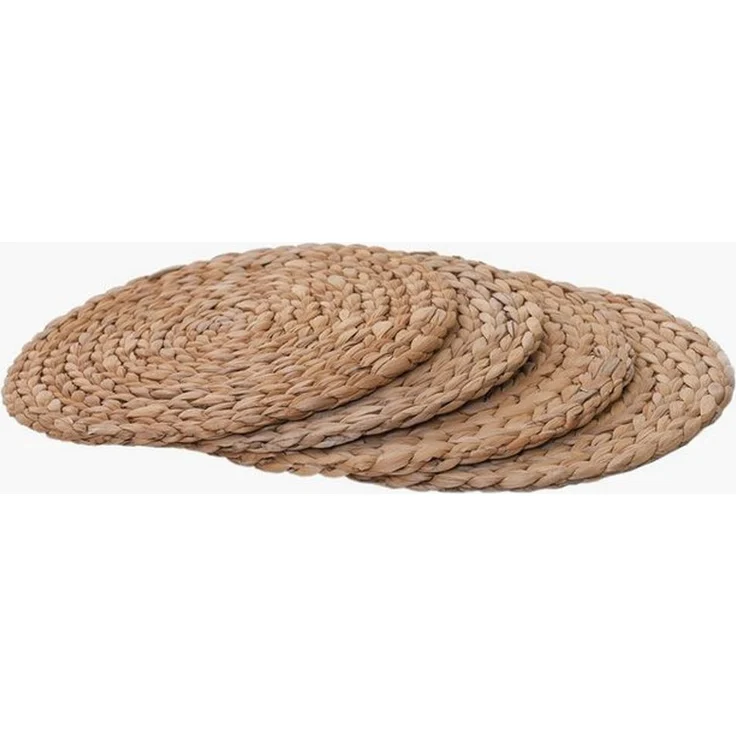 VIVANNO Platzset Wasserhyazinthe ILANA Rund - Natur Geflochten, (Set, 4-St), 30x1 cm – Bild 4
