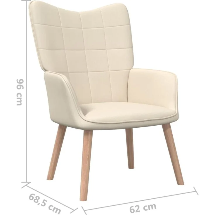vidaXL Relaxsessel mit Hocker Creme Stoff [327932] – Bild 5
