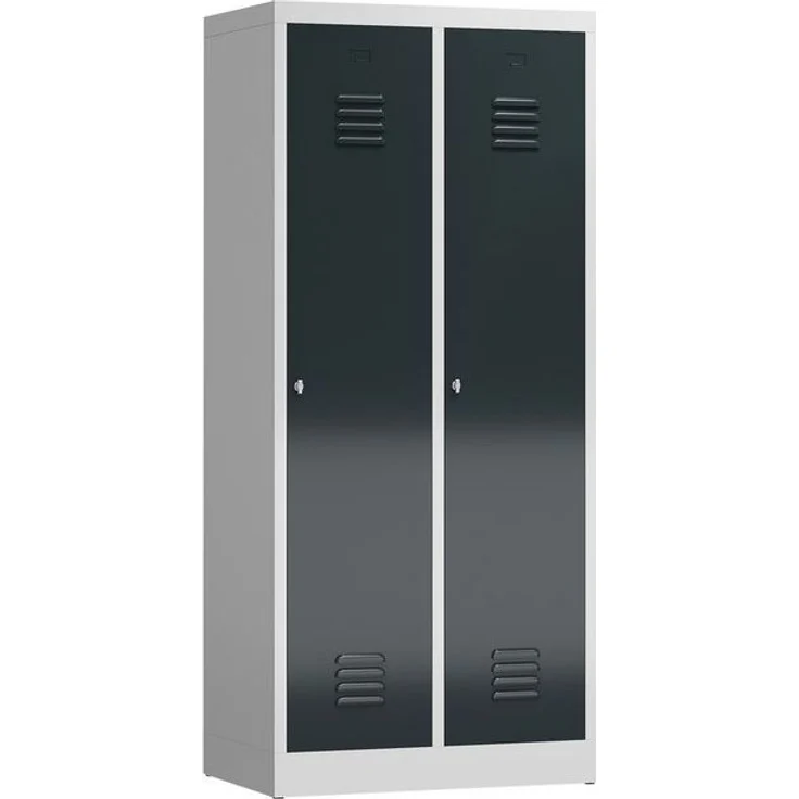 Steelboxx Spind Kleiderspind 2 Abteile mit S/W-Trennung 180 x 80 x 50 cm (1-St) Komplett verschweißt und montiert keine Montage erforderlich – Bild 2