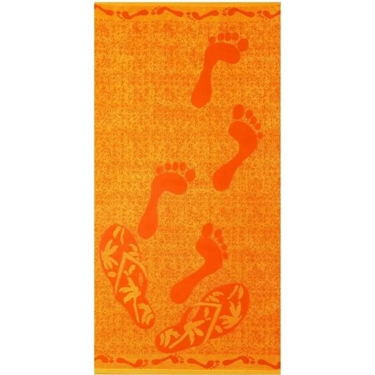 Betz Strandtuch Velours Strandtuch Größe 75x150cm Dessin: FÜßE orange, 100% Baumwolle – Bild 2