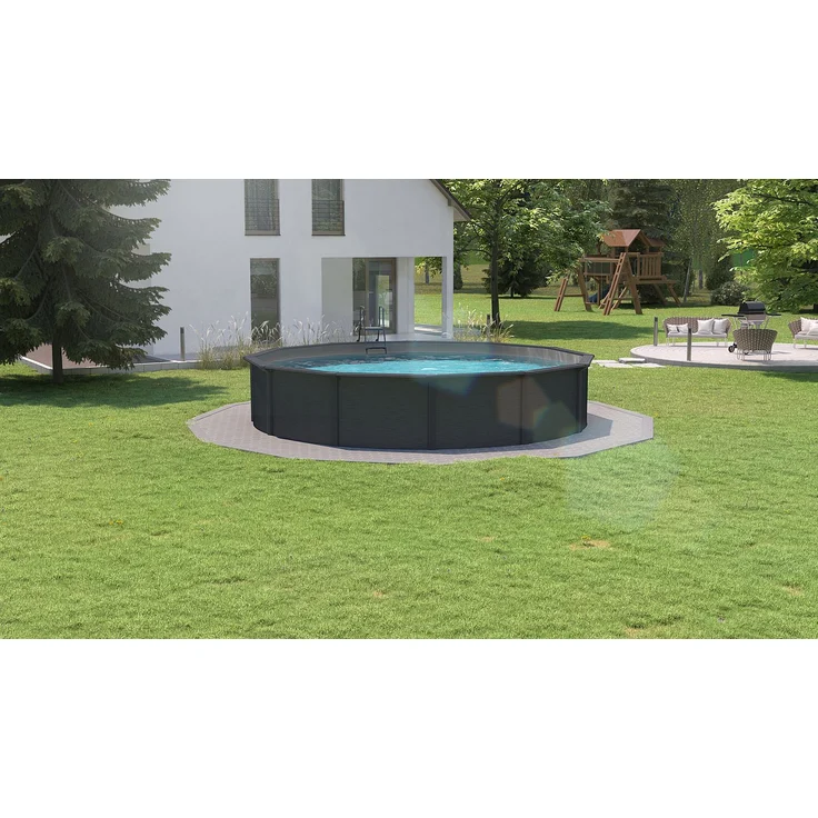 Steinbach Stahlwandpool Set Nuovo de Luxe II Ø 360 x 120 cm - grau – Bild 6