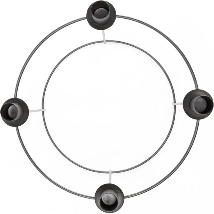 TrendLine Deko Adventskranz, schwarz, Ø 29cm Weihnachtskranz Tischkranz Advent – Bild 2