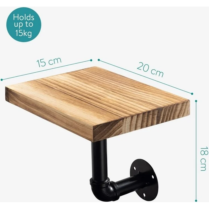 Navaris Wandregal Regal aus Holz und Metall - 3er Set Schweberegal Hängeregal, 3-tlg. – Bild 3