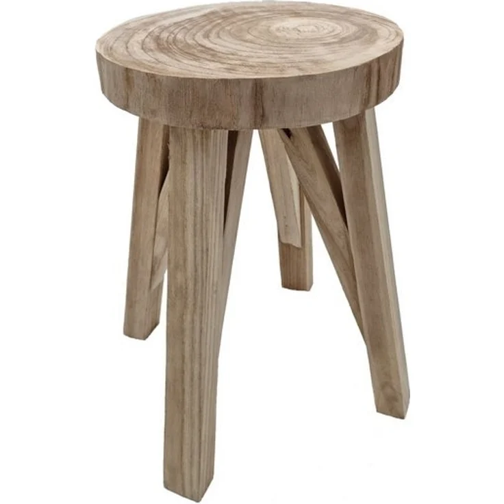 Spetebo Blumenhocker Massivholz Hocker natur - 40 x 28 cm (Stück, 1 St, Pflanzenhocker), Sitzhocker Blumenhocker Beistelltisch – Bild 4