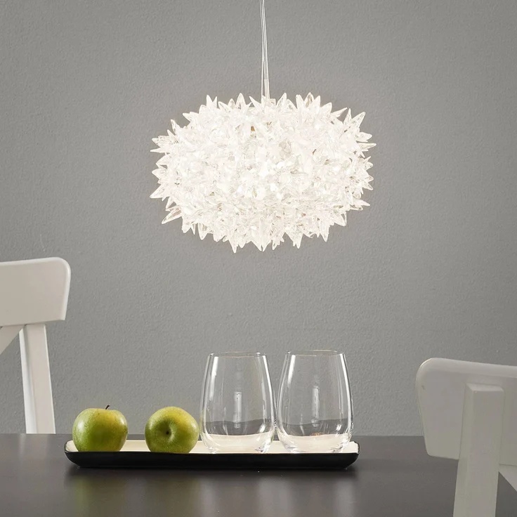 Kartell Bloom S2, LED-Hängelampe mit Kristalleffekt, transparent