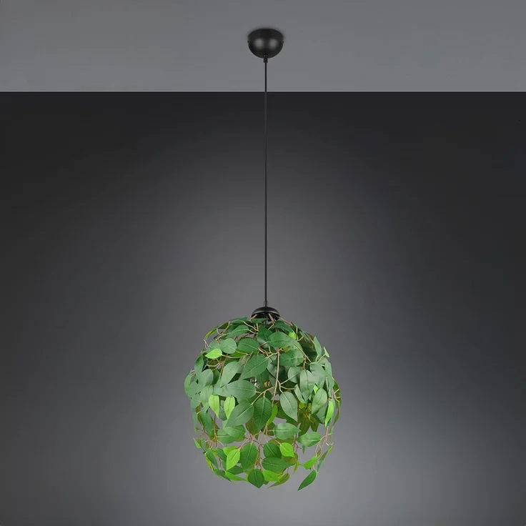 Hängeleuchte, Höhe anpassbar, Blätter-Design, grün, H 150 cm – Bild 8