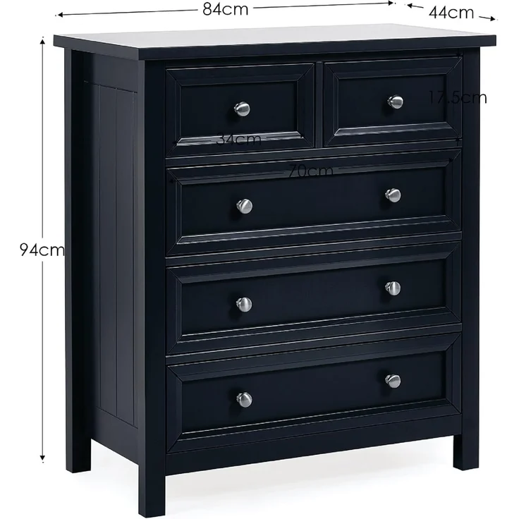 Julian Bowen Maine Kommode mit 3+2 Schubladen, Anthrazit, Holzwerkstoff, Einheitsgröße – Bild 2