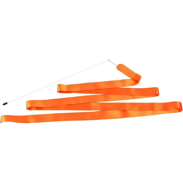 Gymnastikband Tanzband Turnband Rhythmikband Wirbelband Schwungband mit Stab 4 m, Orange