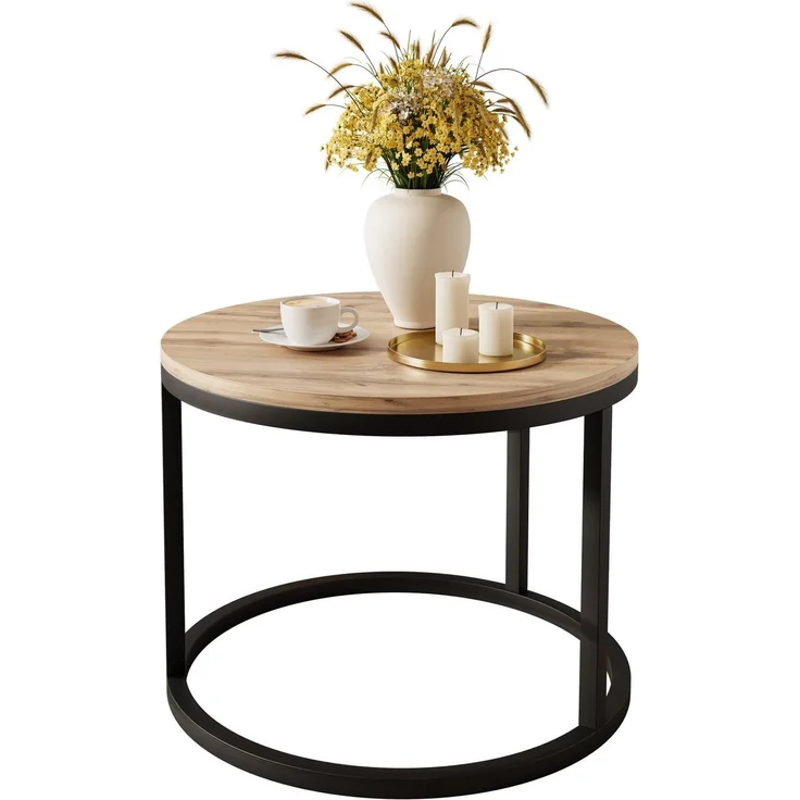 Lookway Couchtisch CIRI mit einer Platte in Holzdekor (1x Couchtisch), Durchmesser: ⌀60 cm – Bild 5