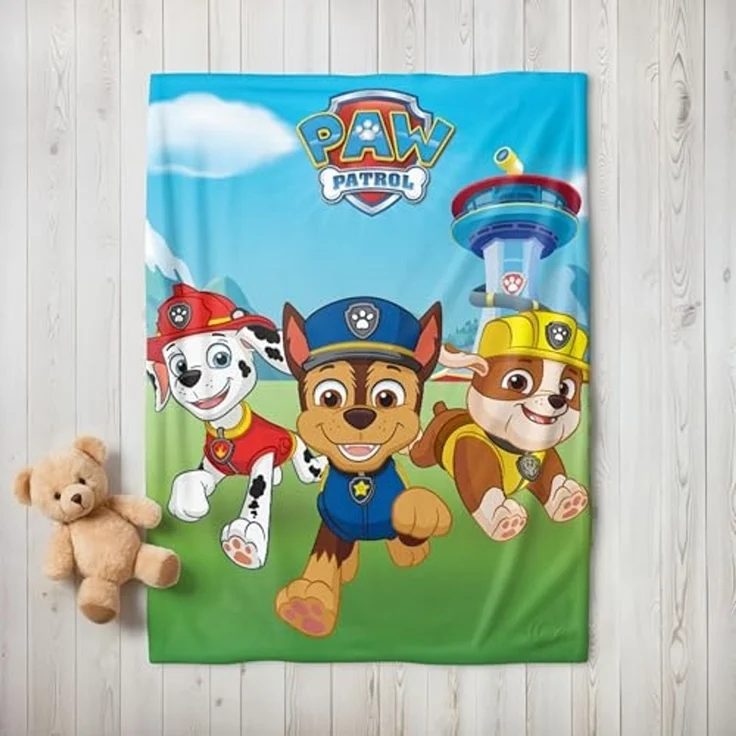 Kinderdecke Paw Patrol 130x170 cm, weich und kuschelig, passend zur Bettwäsche, MTOnlinehandel, Sofadecke, das perfekte Geschenk für Mädchen und Jungen – Bild 5