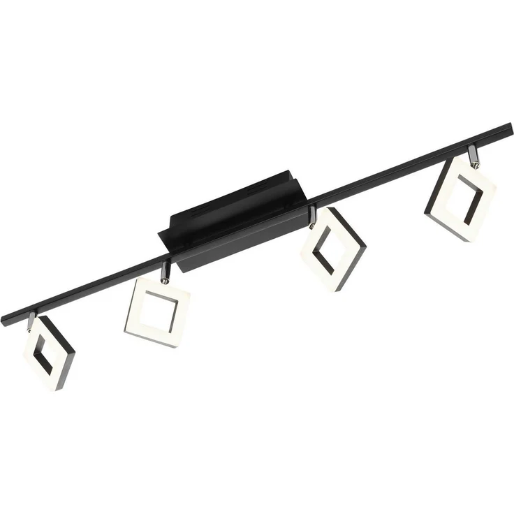 casa NOVA LED Deckenstrahler REAL, 4-flammig, Schwarz, Weiß, Aluminium, Acryl, Dimmfunktion, LED fest integriert, Extra-Warmweiß, B 80 x H 8 x T 18 cm, mit verstellbaren Lampenschirmen – Bild 3