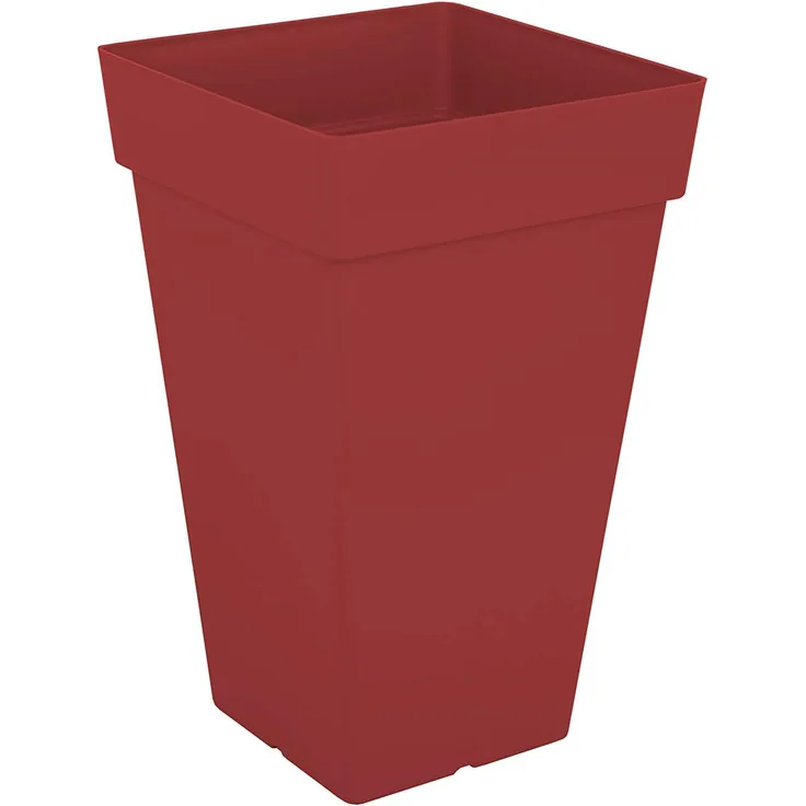 ARTEVASI Capri hoher quadratischer Blumentopf - 65 cm - Dunkelrot