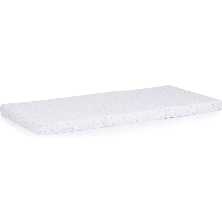 Chipolino Babybett Matratze Stars faltbar, Bezug waschbar, Größe 120 x 60 x 6 cm weiß Sterne
