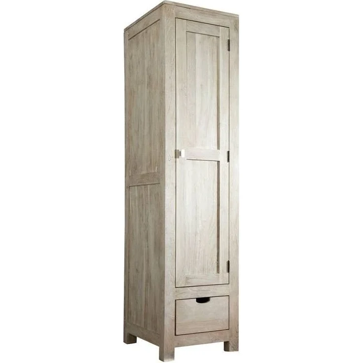 Schrank Akazie 48x60x200 white stone getüncht NATURE WHITE #98 – Bild 9