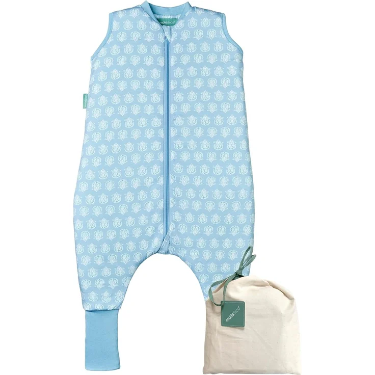 molis&co - Baby schlafsack mit Füßen und Socke -Ideal für Frühling und Herbst - Babyschlafsack mit Beinen 1 tog - 100% Baumwolle (Oeko-TEX 100), Premium Qualität - Lotus (70 cm)