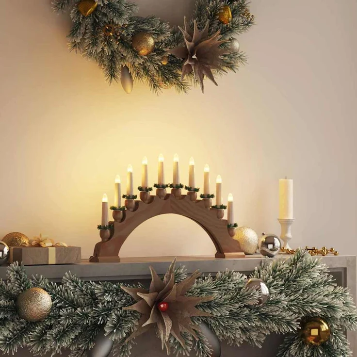 vidaXL Weihnachtskerzenbogen mit 10 LED Kerzen LEDs Warmes Weiß 42019707 – Bild 1