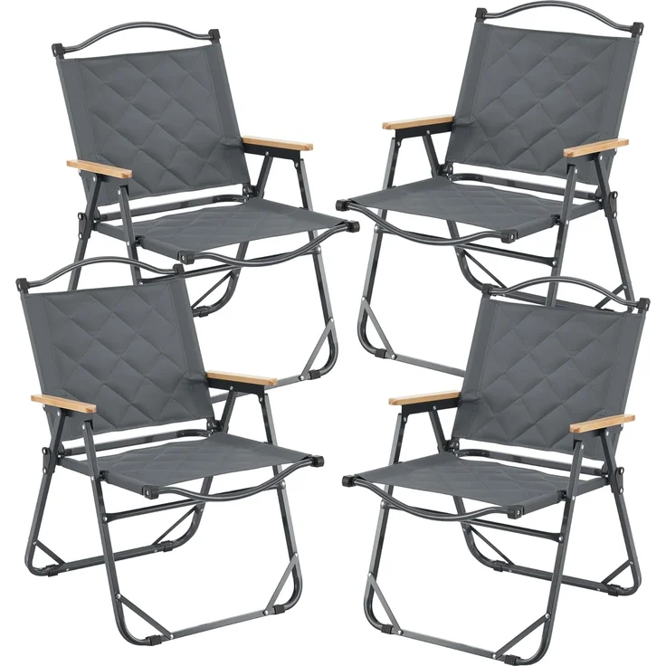 Campingmöbel-Set Botrugno 5-tlg. Textilgewebe Grau [casa. pro] – Bild 7