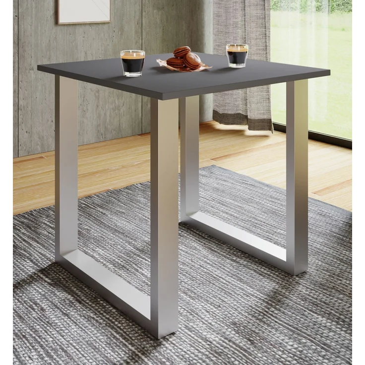 VCM Esstisch Xona 919650 Silber / Anthrazit H. 76 x B. 80 x T. 50 cm – Bild 2