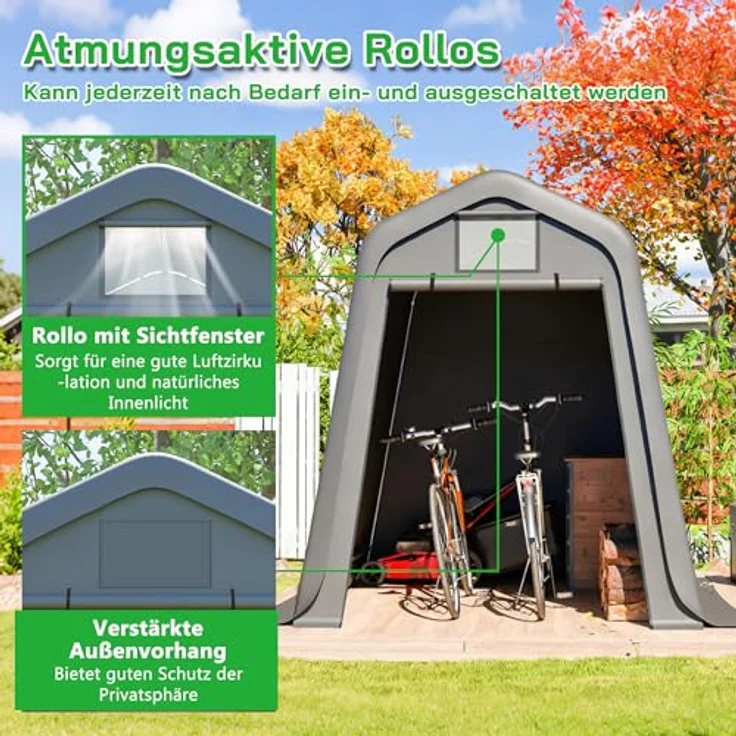 Ball & Cast Fahrradgarage, Motorrad Garage mit aus PE-Material mit Rollos – Bild 5