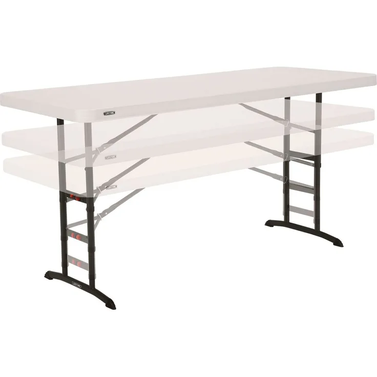 Lifetime 92123 – Ultra-robuster, quadratischer, tragbarer, zusammenklappbarer Catering-Tisch | Maße 183 x 76 cm, höhenverstellbar | Gewicht 15 kg, langlebig und widerstandsfähig | Kapazität 6 Personen