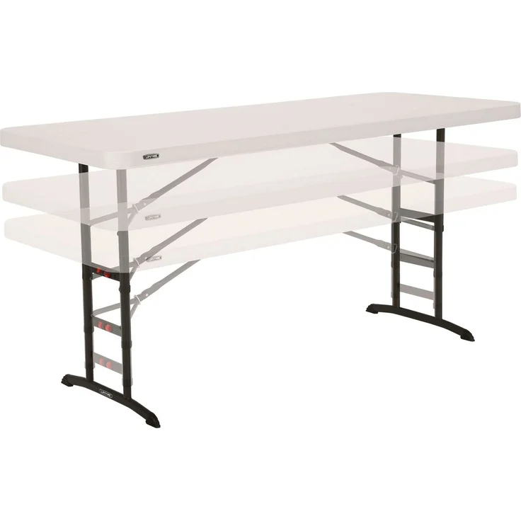 Lifetime 92123 – Ultra-robuster, quadratischer, tragbarer, zusammenklappbarer Catering-Tisch | Maße 183 x 76 cm, höhenverstellbar | Gewicht 15 kg, langlebig und widerstandsfähig | Kapazität 6 Personen