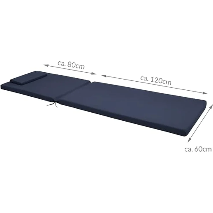 Beautissu Rollliegenauflage Loft RL 200 x 60 x 5 cm Dunkelblau – Bild 6