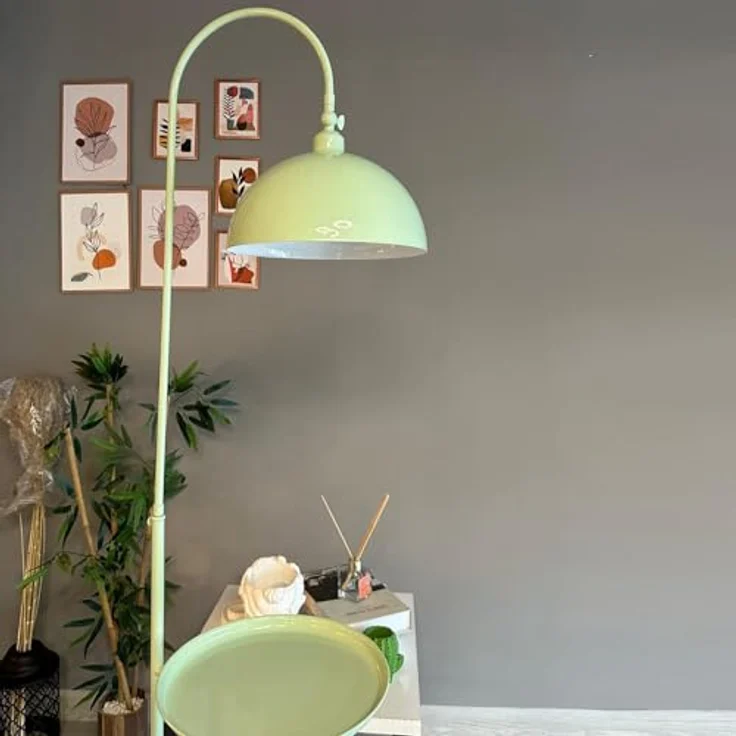 Bamyum Stehlampe Moderne Stehlampe aus Metall mit E27, verstellbarer Lampenschirm, ohne Leuchtmittel, E27, verstellbarer Lampenschirm, Stehluchte mit Ablage – Bild 5
