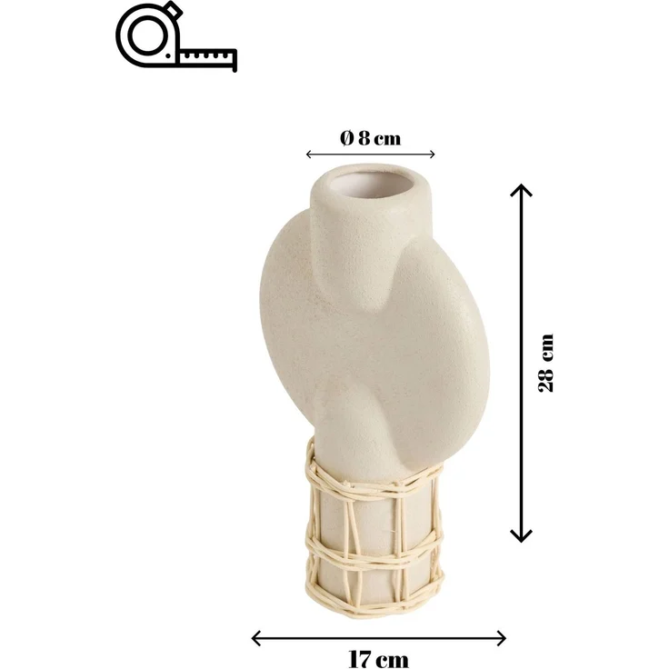 Evila Originals 'Cylinder Terracota' Vase, Creme, 8 x 17 x 28 cm – Bild 6