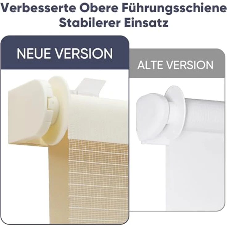 Sekey Doppelrollo Klemmfix ohne Bohren für Fenster, Zweifarbig Doppelrollo 100 cm breit, Duo Rollo Jalousie Sonnenschutz, 100x130 cm, Beige & Braun – Bild 3
