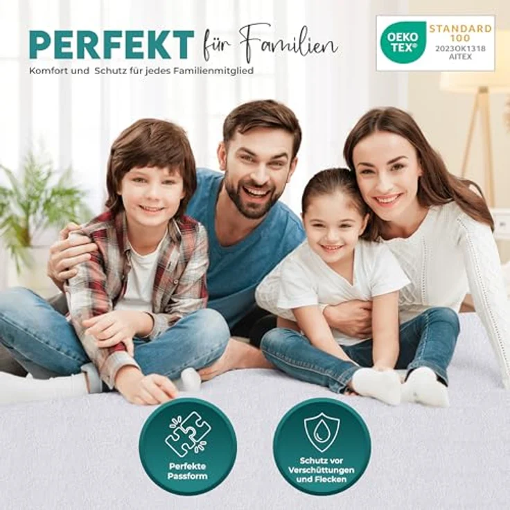 Utopia Bedding Matratzenschoner 200 x 200 x 30 cm Wasserdicht, Oeko-TEX Zertifiziert Matratzenauflage Atmungsaktive, Matratzenschutz, Rundum Elastisch Weiß – Bild 7