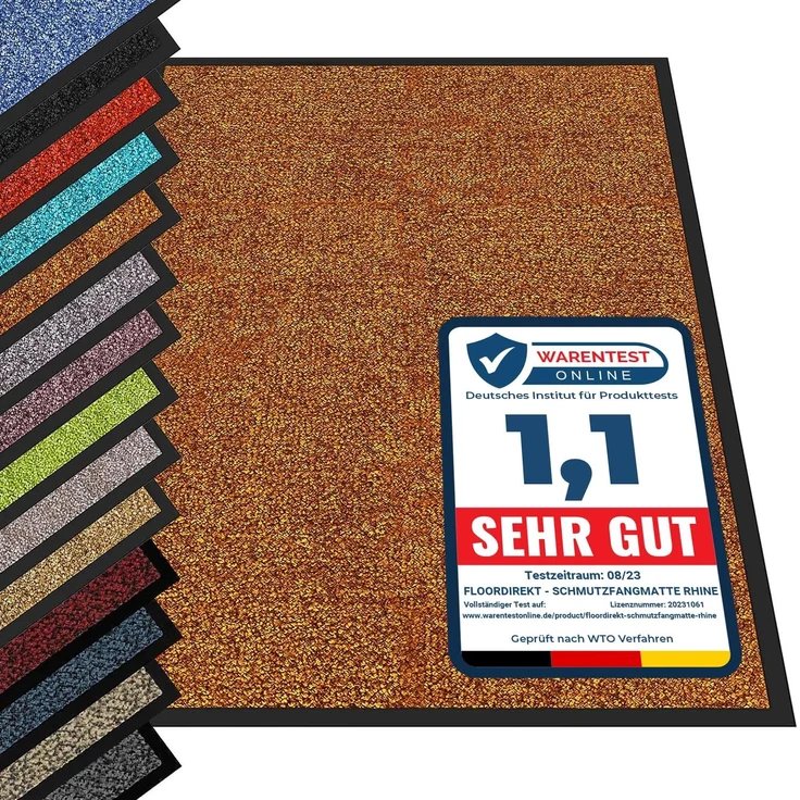 etm Hochwertige Fußmatte | schadstoffgeprüft | bewährte Eingangsmatte in Gewerbe & Haushalt | Schmutzfangmatte mit Top-Reinigungswirkung | Sauberlaufmatte waschbar & rutschfest (40x60 cm, Braun)