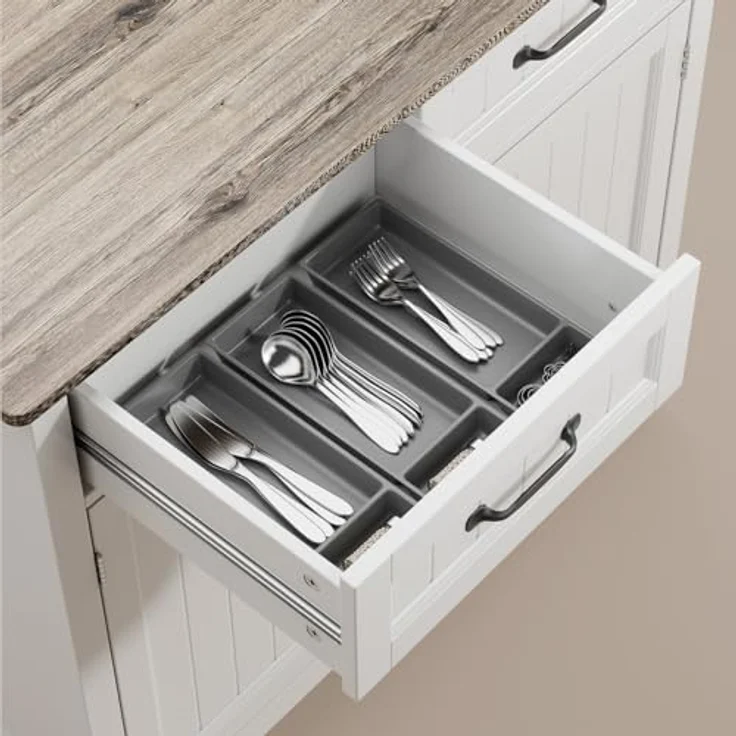 Bealife Küchen-Sideboard, Buffet-Schrank mit 2 Schubladen und 2 Türen, Küchenschrank mit Arbeitsplatte für Wohnzimmer, Esszimmer und Küche – Bild 5