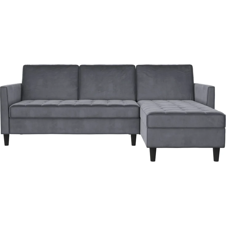 Schlafsofa >Palermo< in Anthrazit, Samt - 213x82x154cm (BxHxT) – Bild 3