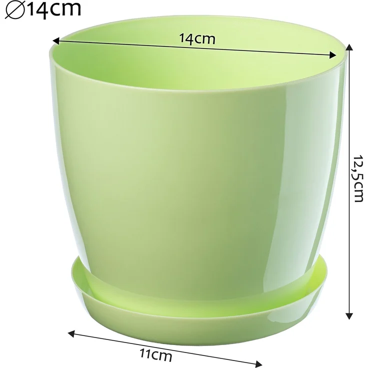 KADAX Blumentopf mit Ständer, Kunststoffabdeckung, 14 cm grüner Blumentopf für Blumen – Bild 2