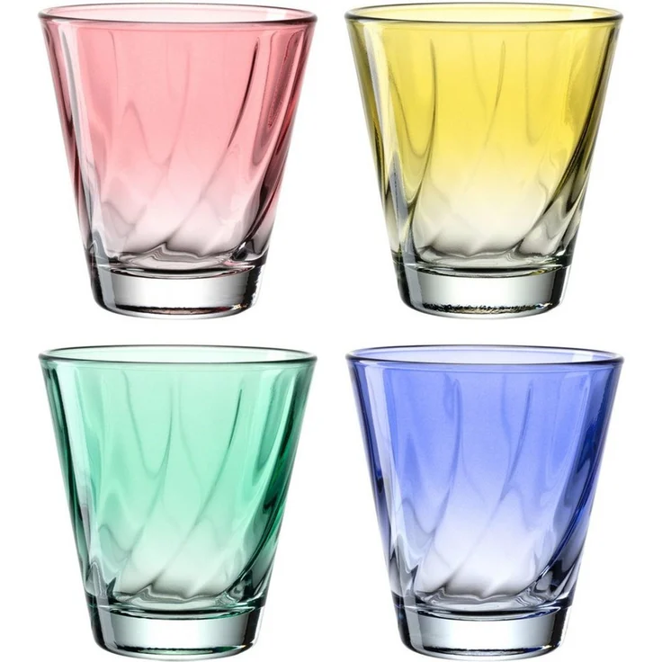 LEONARDO Gläser-Set Trinkglas, TWIST, 215 ml, farbig sortiert, 4er-Set, 4-tlg, Glas, Whiskybecher, spülmaschinengeeignet – Bild 1
