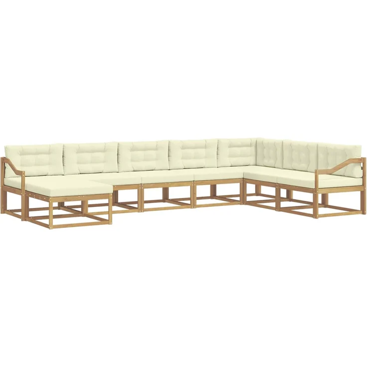 vidaXL Outdoor-Sofagarnitur 8 stk. 8-Sitzer Weiß und Creme 3386879 – Bild 2
