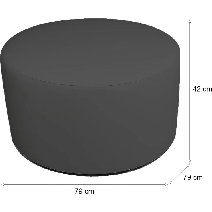 Talamo Italia - Pouf Abanera, Mehrzwecksessel, Sitzsack, Hockerhocker, Made in Italy, 79x79 h42 cm, Dunkelgrau – Bild 2