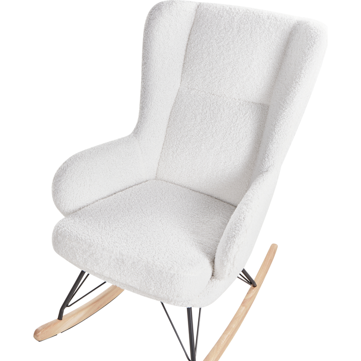 Schaukelsessel LUOMA Bouclé Cremeweiß – Bild 7