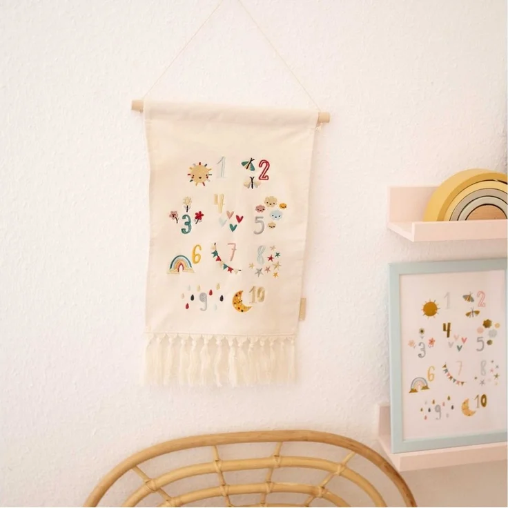 PAPIERDRACHEN Wandteppich Wanddekoration für Kinder aus Stoff - Kinderzimmer - Boho Wandteppich – Bild 3
