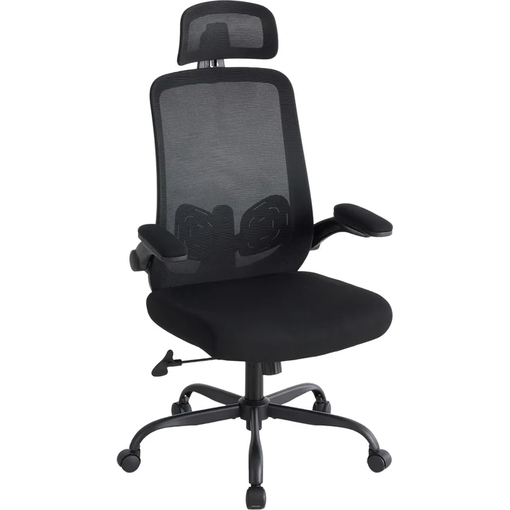 Sweetcrispy Ergonomischer Bürostuhl mit Kopfstütze & verstellbaren Armlehnen, 360° Drehfunktion, Höhenverstellbarer Gaming & Schreibtischstuhl für Homeoffice und Büro, Schwarz