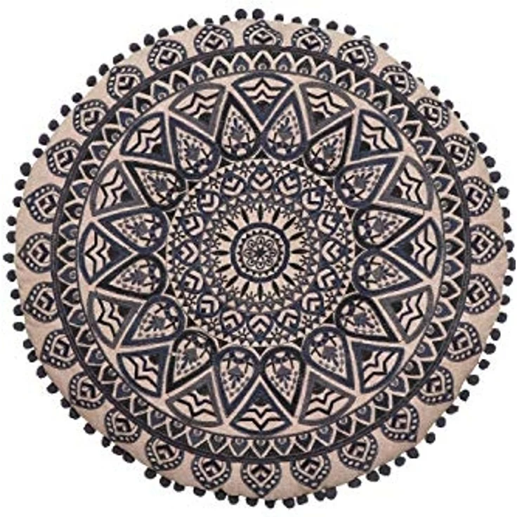 Marrakesch Orient & Mediterran Interior Pouf Arabisches Bodenkissen Aziza 55cm, Sitzkissen, Sitzpouf, Handarbeit – Bild 3