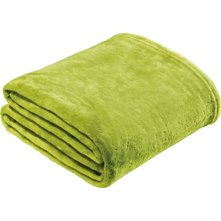 Wohndecke "Amarillo", REDBEST, Fleece Uni, Grün, 130x180 cm – Bild 1