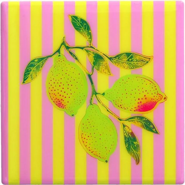 Gift Company Love tiles Untersetzer Motiv: Zitrone gelb/rosa